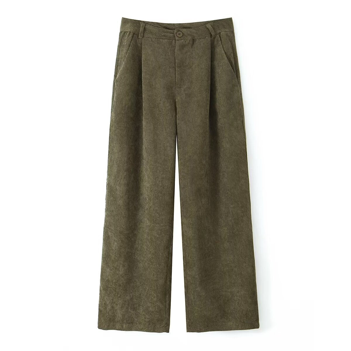 Minimalist and versatile casual corduroy straight leg pants