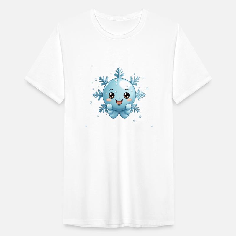 A cute kawaii style snowflake with a smiling face