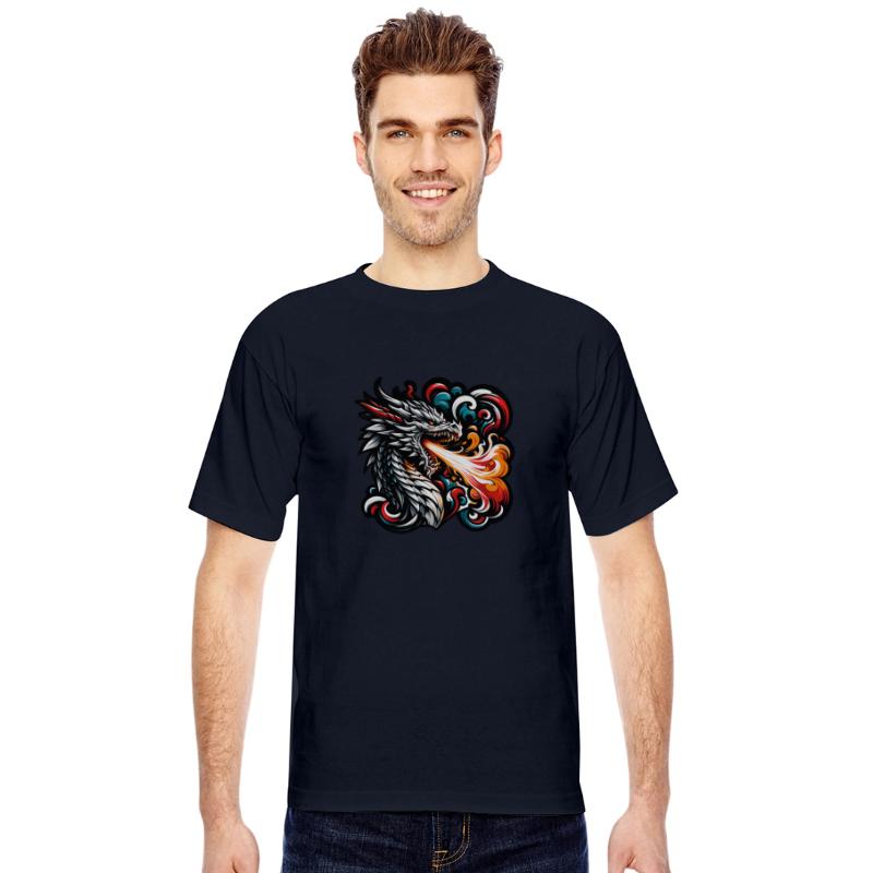 Fierce Fire Breathing Dragon Illustration Fantasy