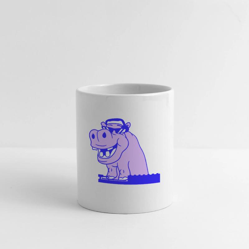 Funny DJ Cool Hippo Animal Mixing Music Party Club