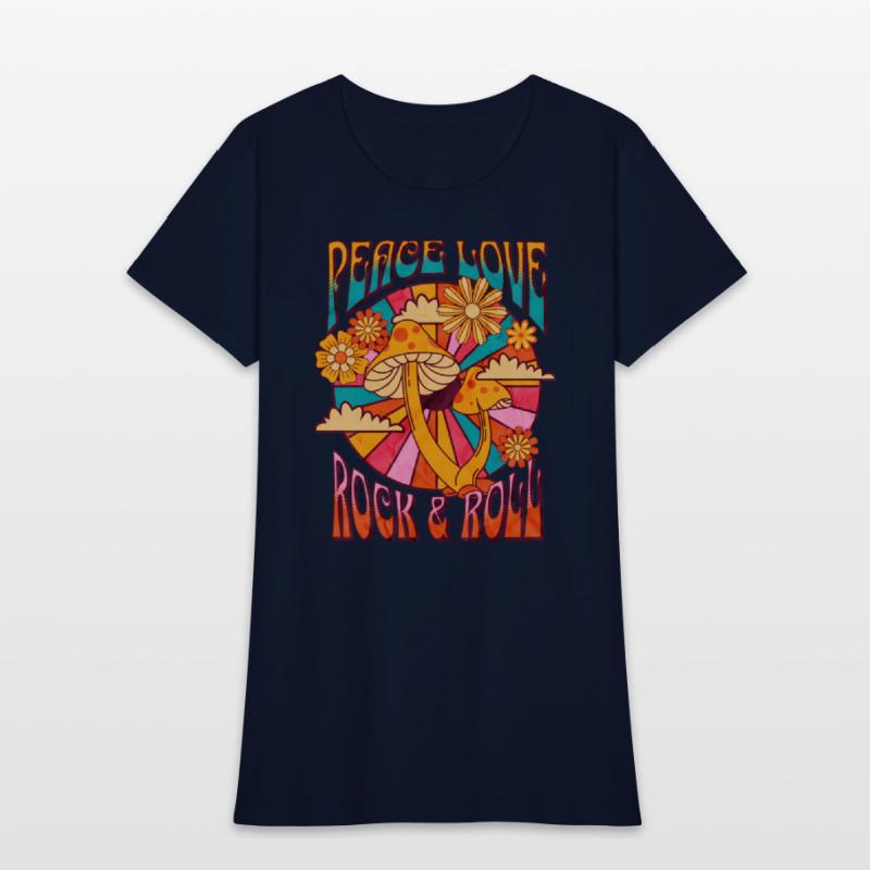 Peace Love Rock And Roll Distressed Rock Concert