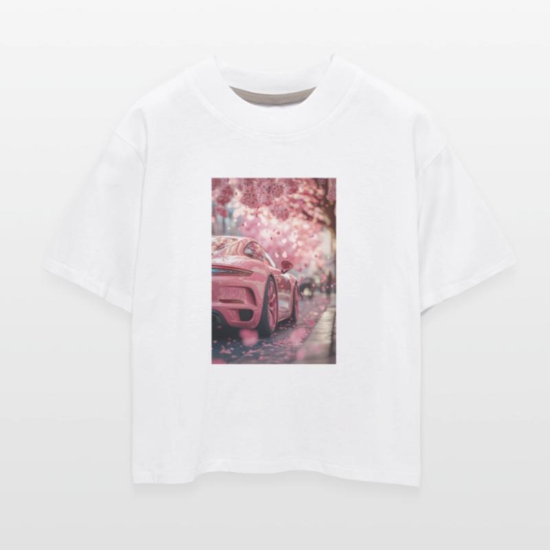 Pink Sports Car & Cherry Blossoms