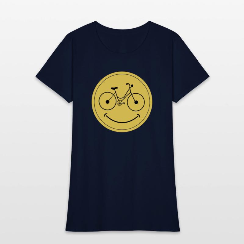 Smiling bicycle gifts yellow face for men and wome