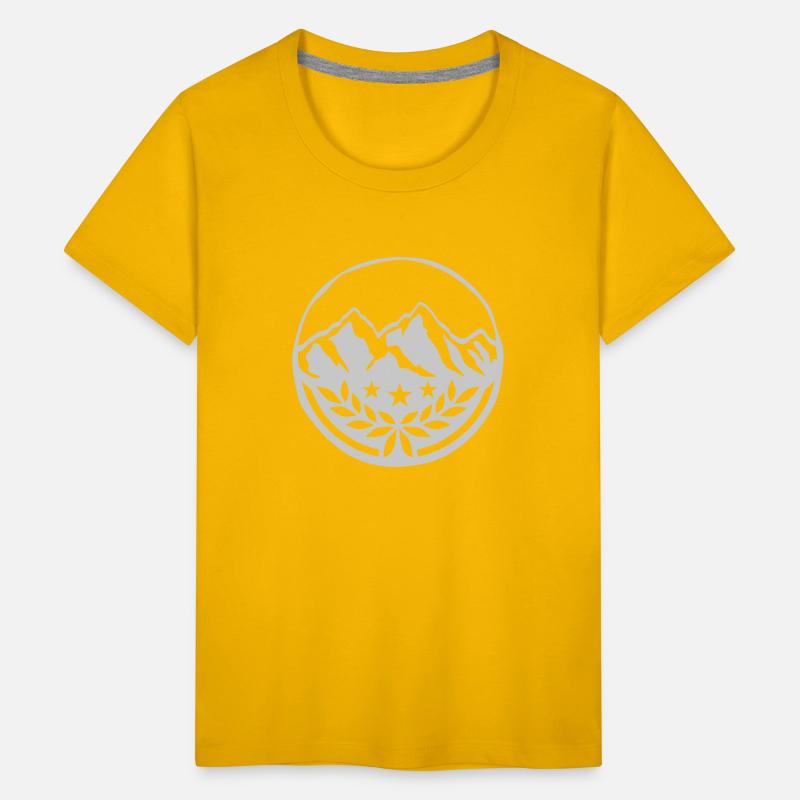 Stamp laurel wreath mountains