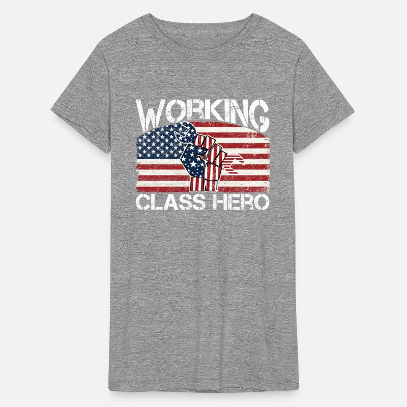 Working Class Hero T-Shirt USA Flag Men Women Tee