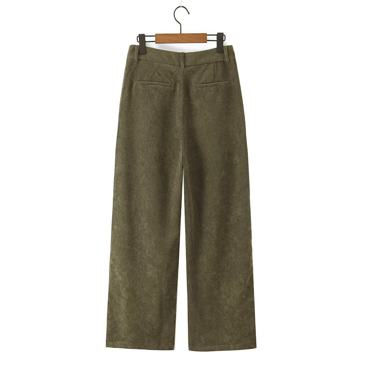 Minimalist and versatile casual corduroy straight leg pants