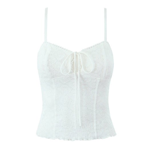 One collar hollowed out bow tie strap with small suspender