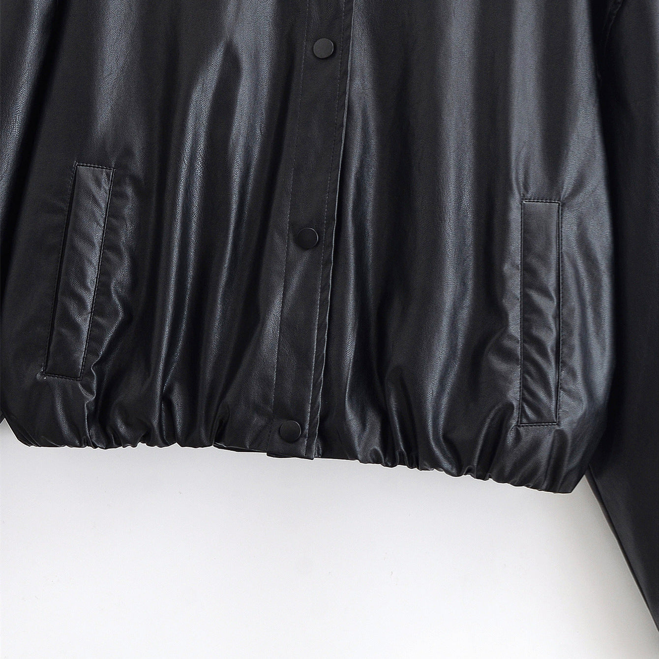 Street black stand up collar jacket women's clothing