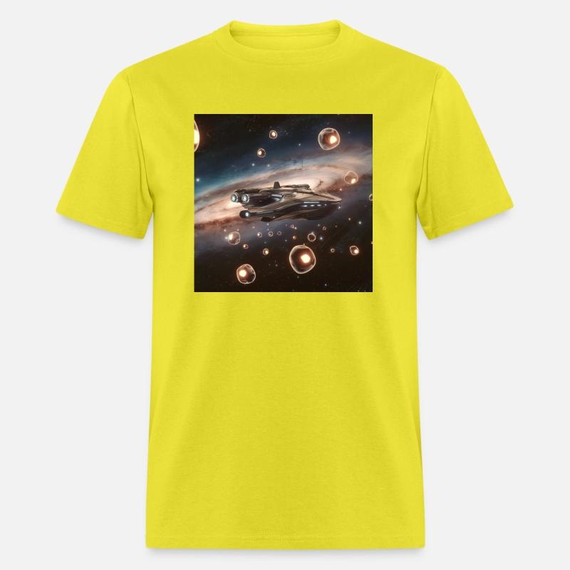 A colorful illustration of a spaceship