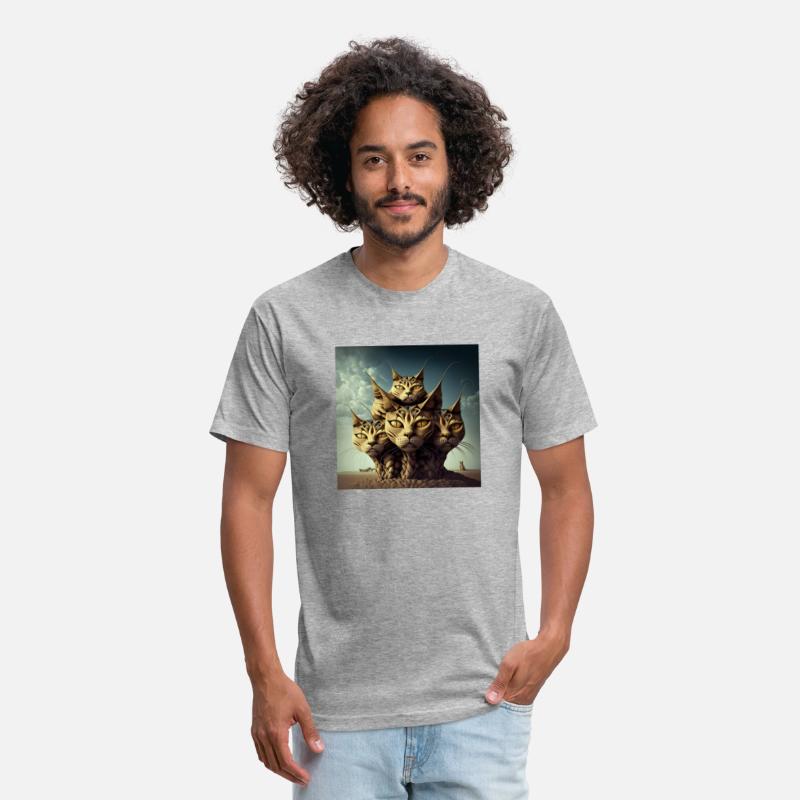 A massive five-headed cat style of salvador dali