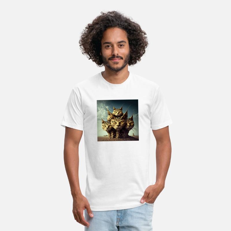 A massive five-headed cat style of salvador dali