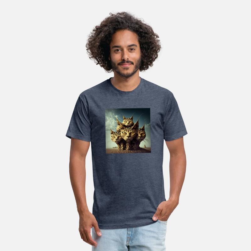 A massive five-headed cat style of salvador dali