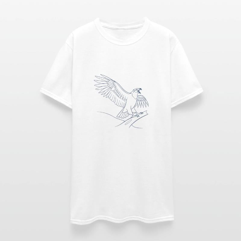 a minimalist line art of a osprey stretchin