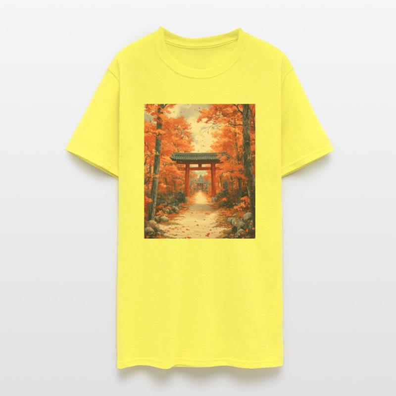 A Tunnel of Falling Leaves and Torii Gates