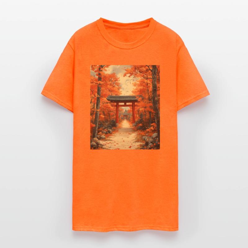 A Tunnel of Falling Leaves and Torii Gates