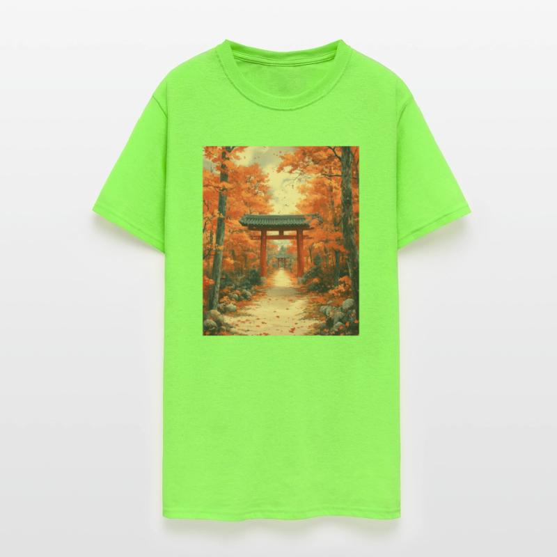 A Tunnel of Falling Leaves and Torii Gates