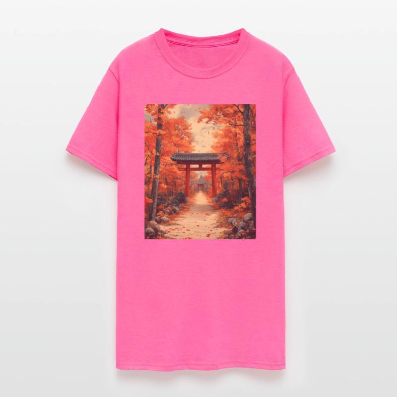 A Tunnel of Falling Leaves and Torii Gates