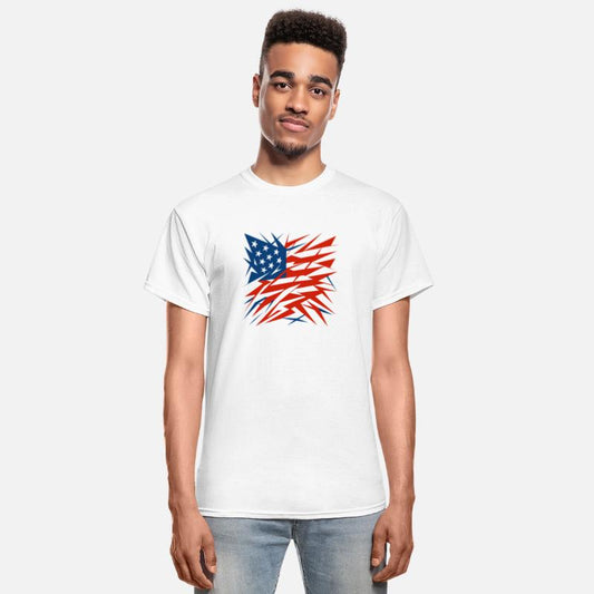 Abstract American Flag Deconstructivism Style