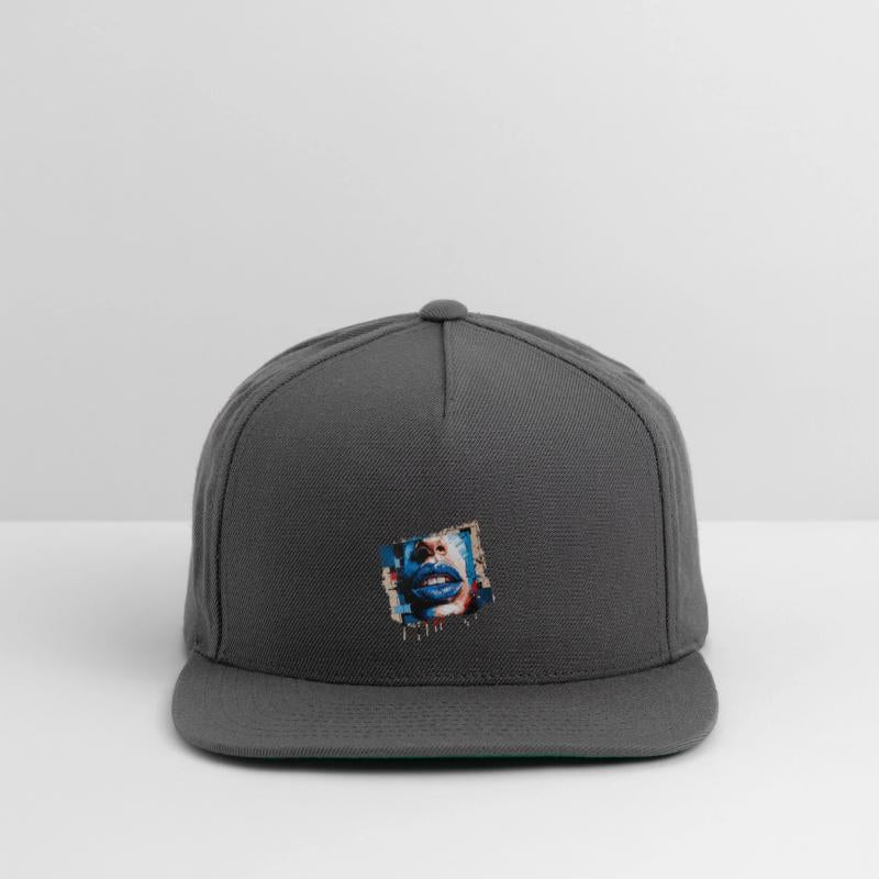 Abstract lips painted with a colorful brush