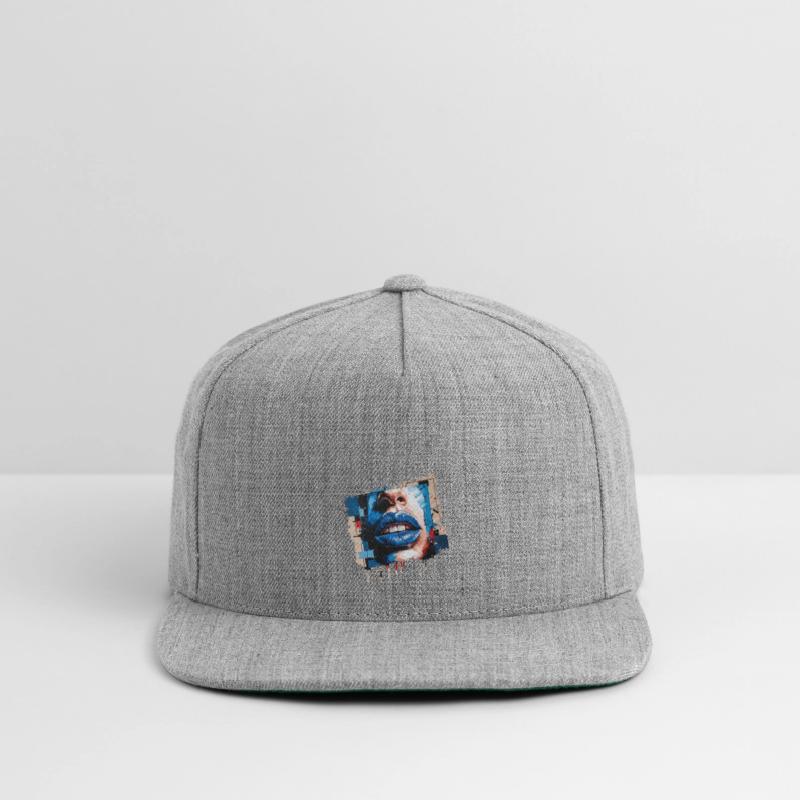 Abstract lips painted with a colorful brush