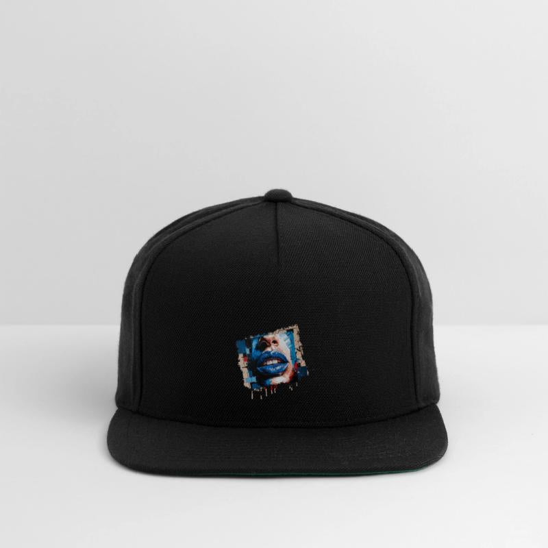 Abstract lips painted with a colorful brush