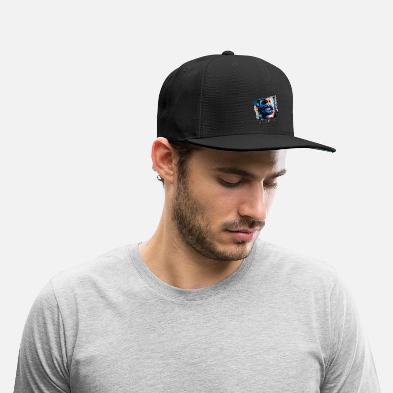 Abstract lips painted with a colorful brush