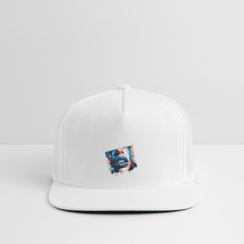 Abstract lips painted with a colorful brush