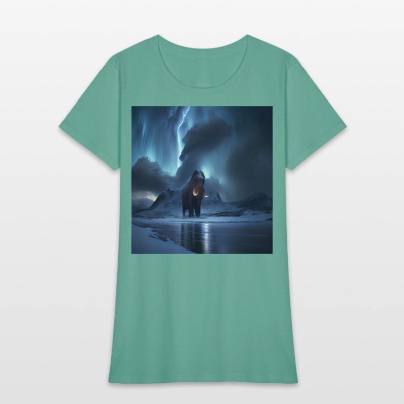 Ancient mammoth in the nature