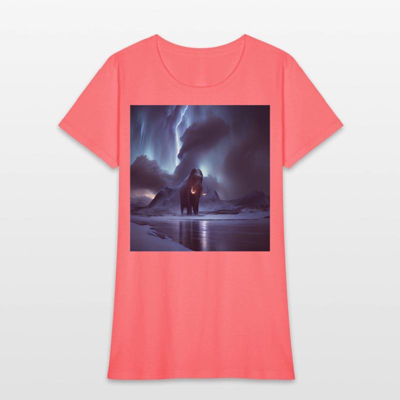 Ancient mammoth in the nature