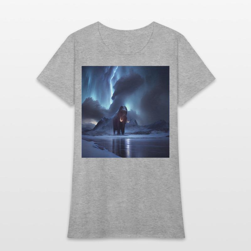 Ancient mammoth in the nature