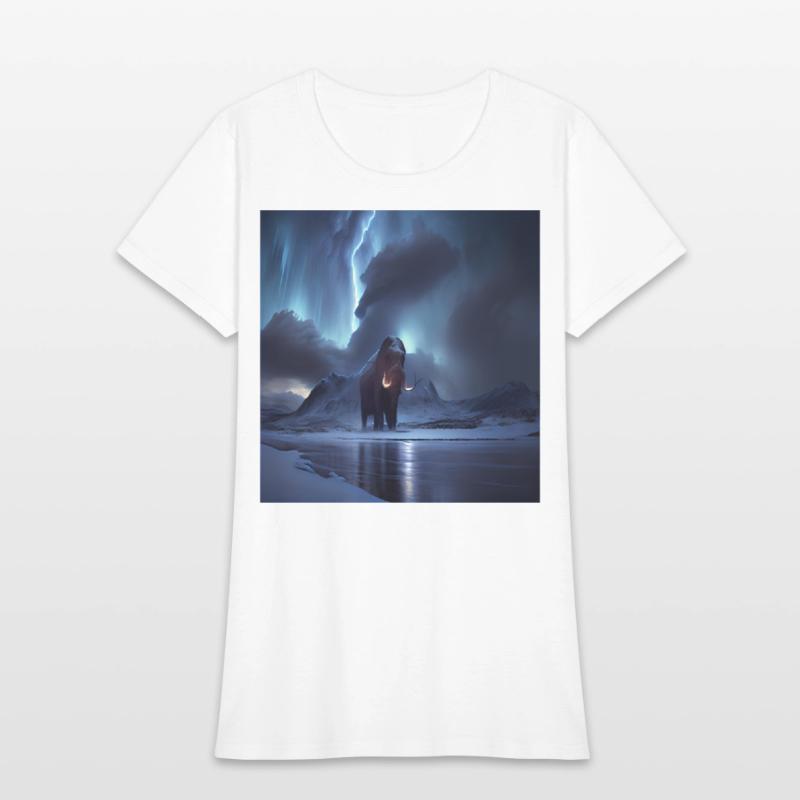 Ancient mammoth in the nature