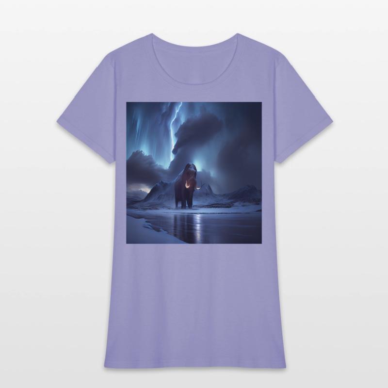 Ancient mammoth in the nature