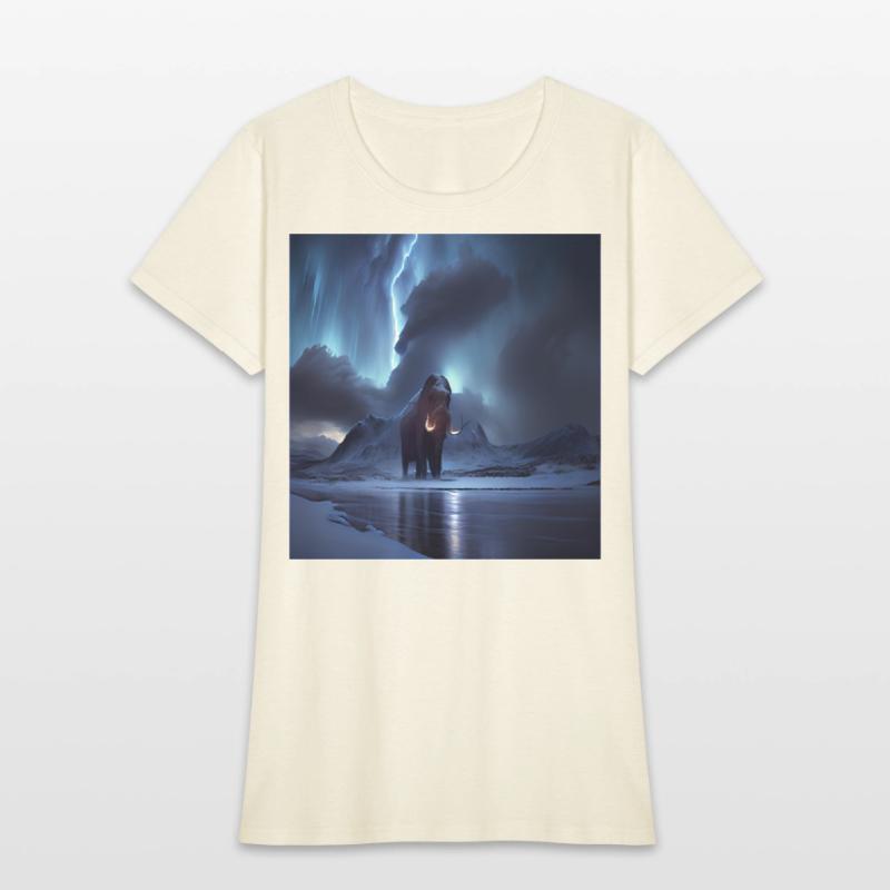 Ancient mammoth in the nature