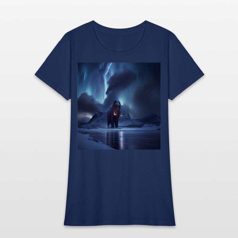 Ancient mammoth in the nature