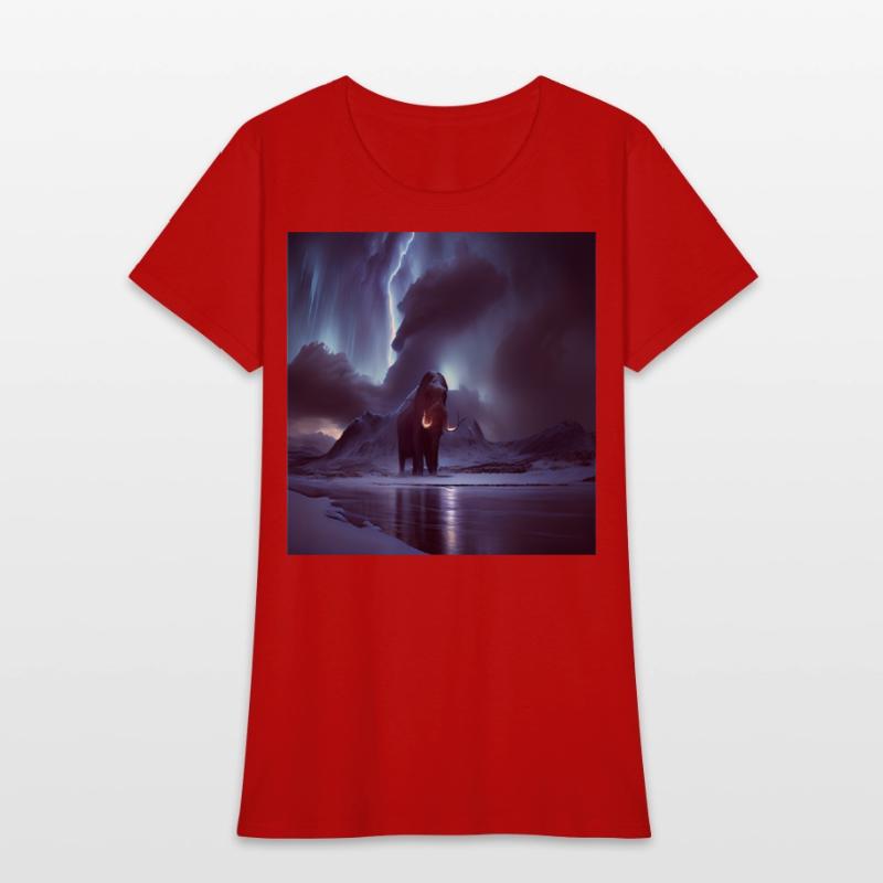 Ancient mammoth in the nature