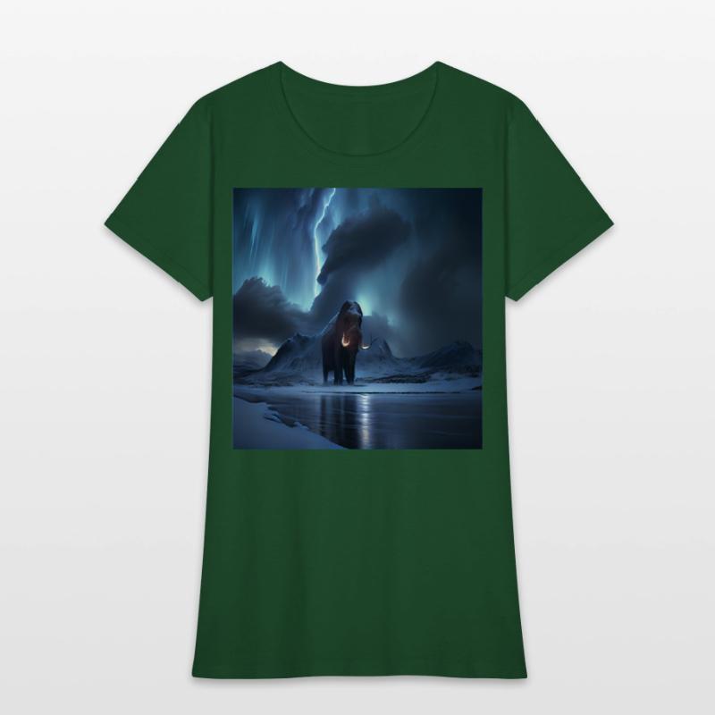 Ancient mammoth in the nature