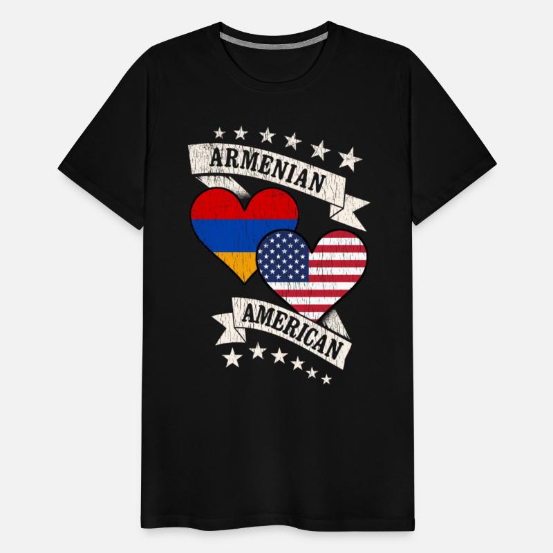 Armenian American Heart Flags Armenia America