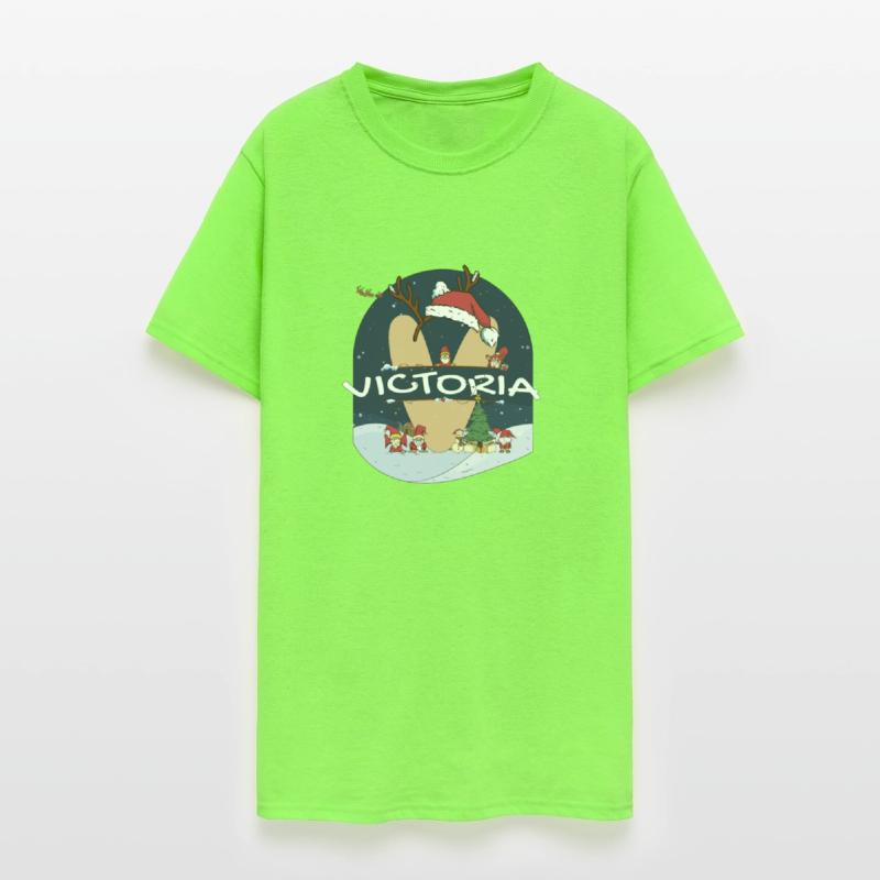 Awesome Victoria Name w Santa Hat in Xmas Theme