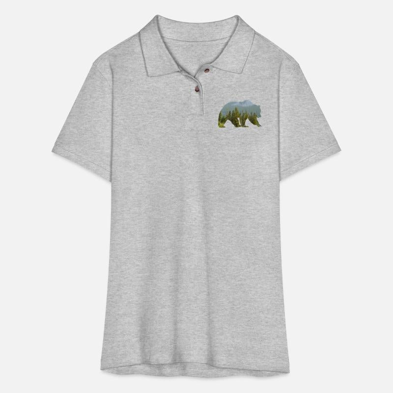 bear in mountain forest silhouette