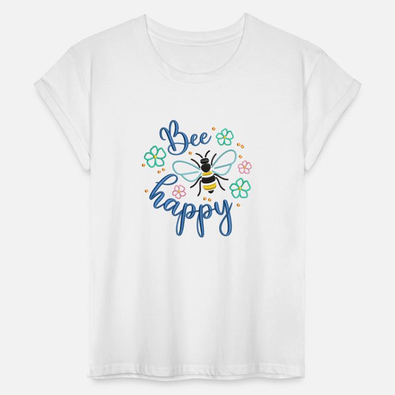 Bee Happy Embroidery Effect
