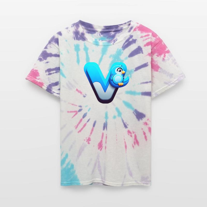 Bright Blue Bird Monogram Letter V