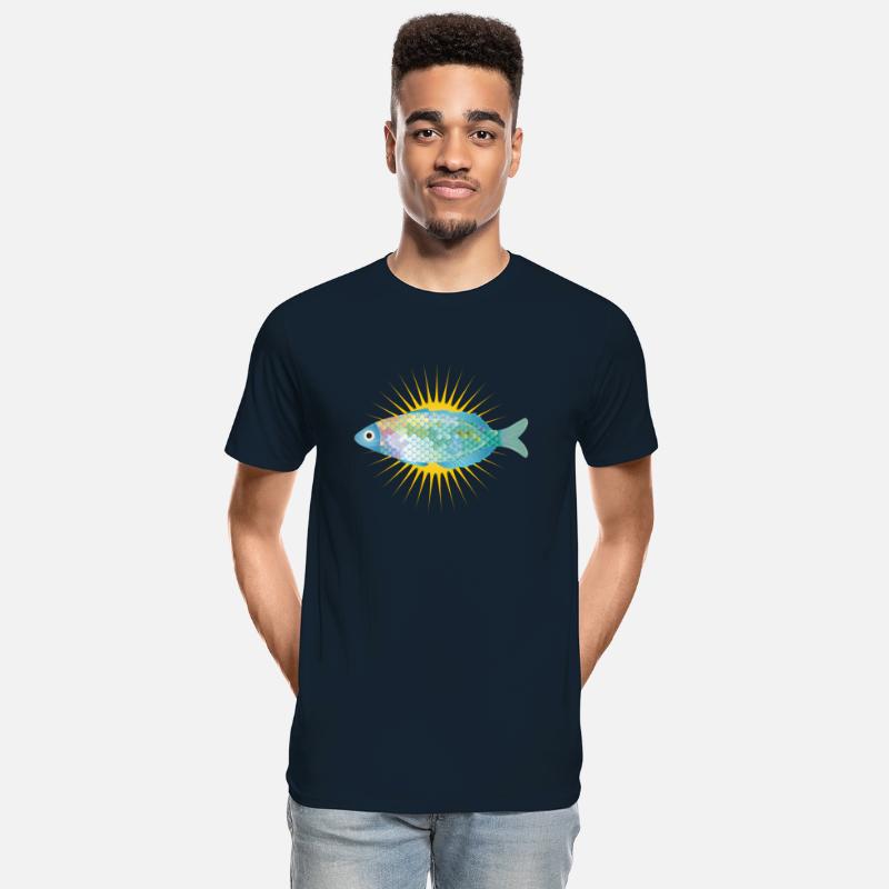 bright fish in soft pastel colors