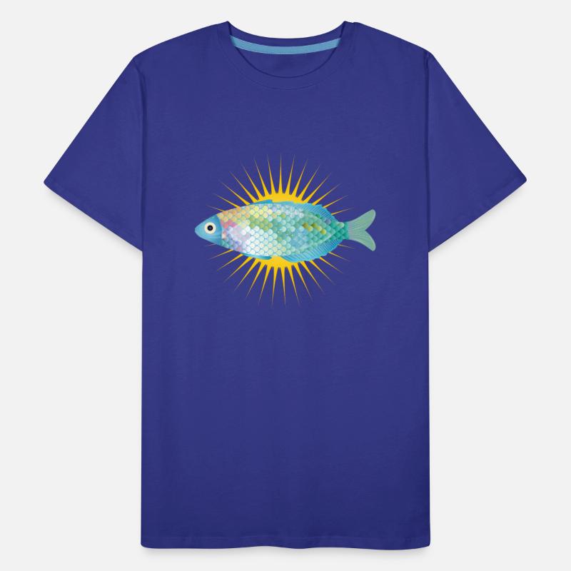 bright fish in soft pastel colors