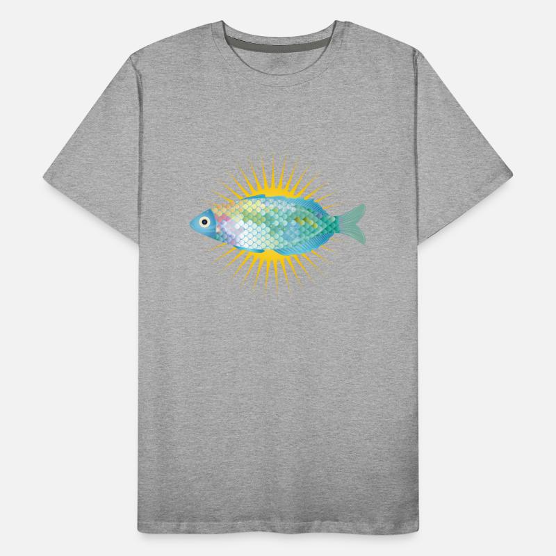 bright fish in soft pastel colors