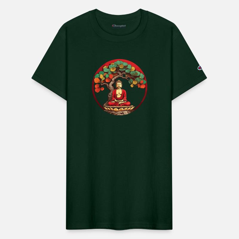 Buddha Under Reggae Colored Bodhi Tree