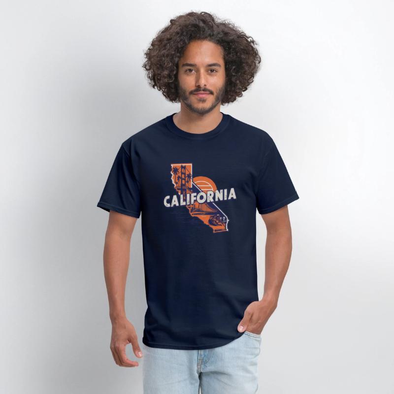 California State Iconic Symbols Retro Vintage