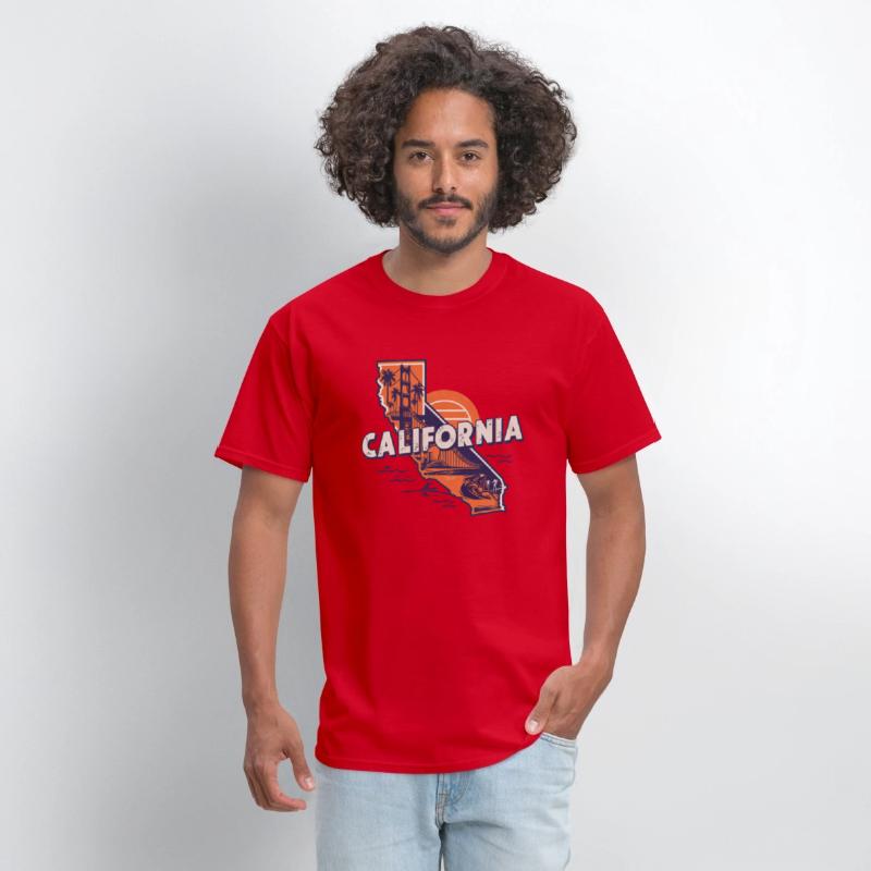 California State Iconic Symbols Retro Vintage