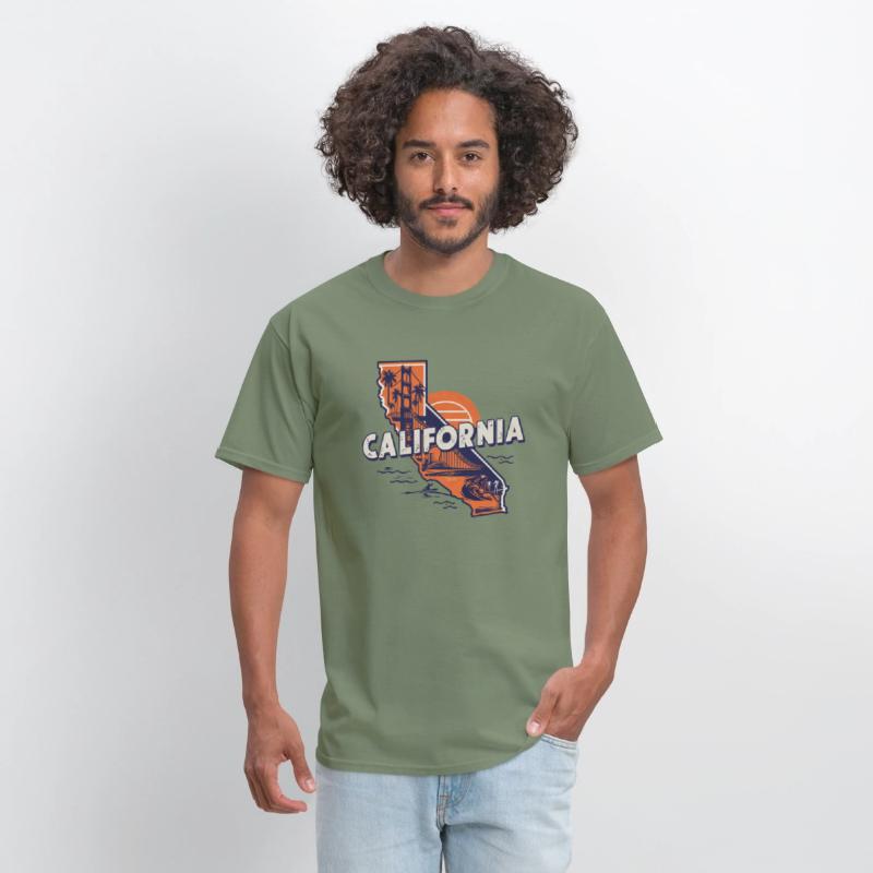California State Iconic Symbols Retro Vintage