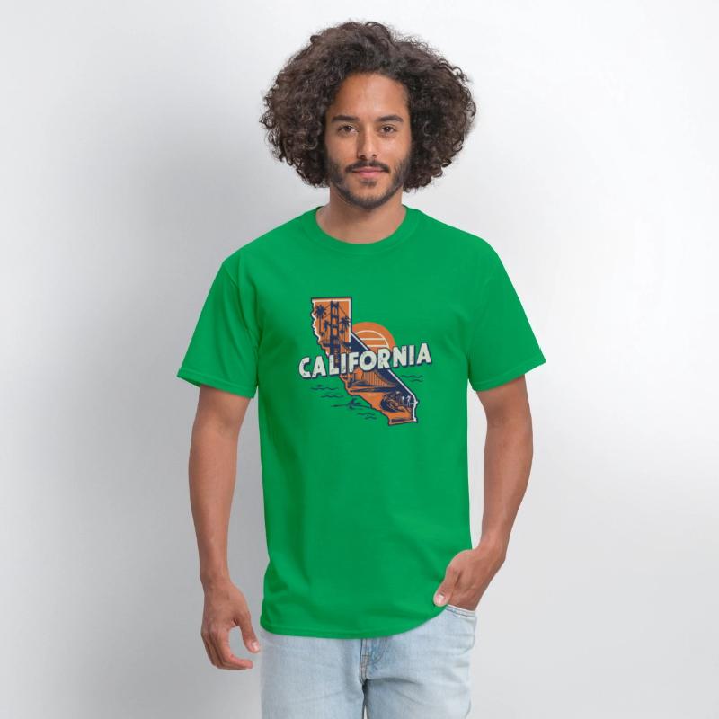 California State Iconic Symbols Retro Vintage