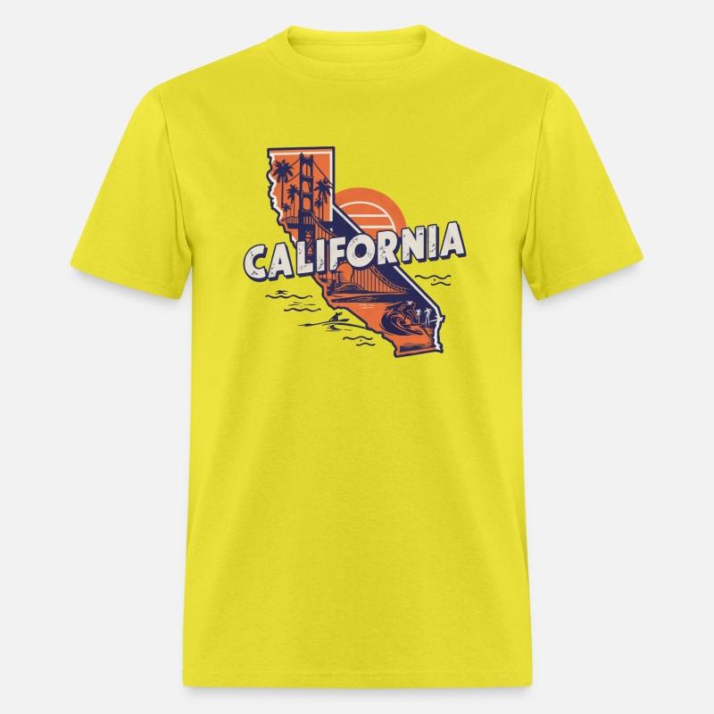 California State Iconic Symbols Retro Vintage
